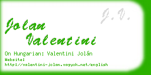 jolan valentini business card