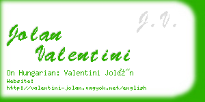 jolan valentini business card